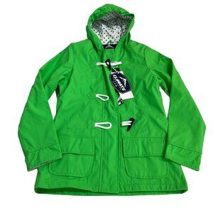 Climate Concept Jacket Girls S 7 Green Rain Slicker Hooded Toggle Closure Spring